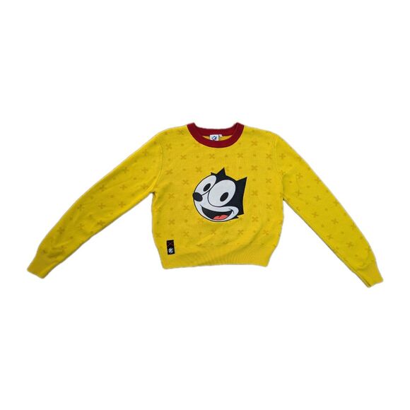 Universal Studios Felix The Cat Sweater Women's Size M Yellow - Picture 1 of 13